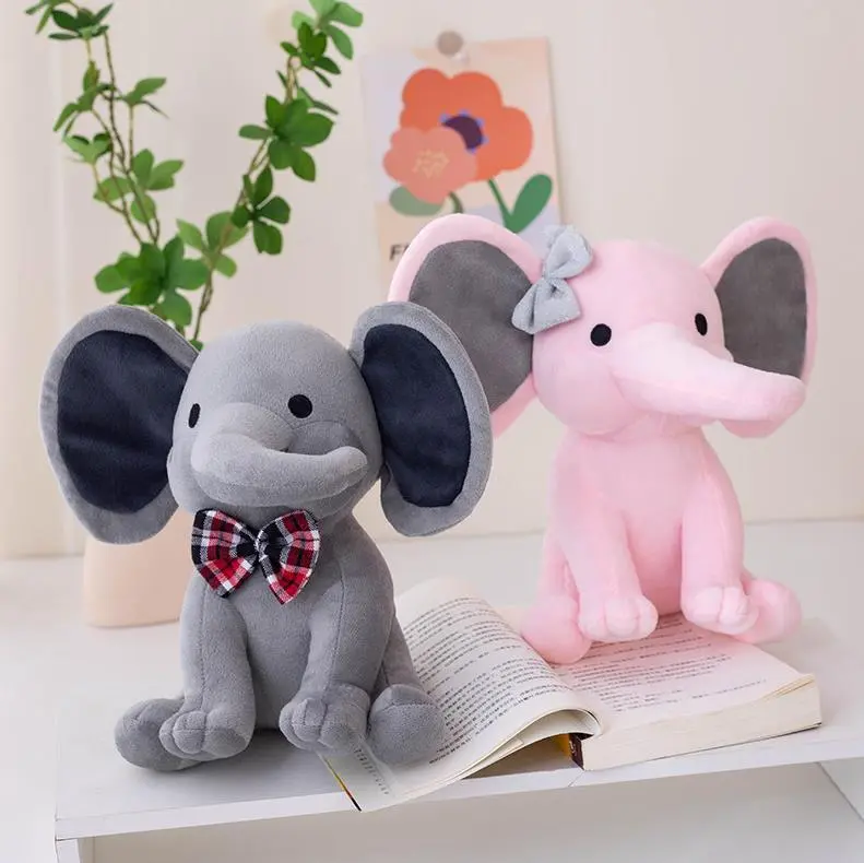 Custom Gray Elephant Stuffed Animal Toys Super Cute Pink Elephant Plush Toy Baby Dolls 1