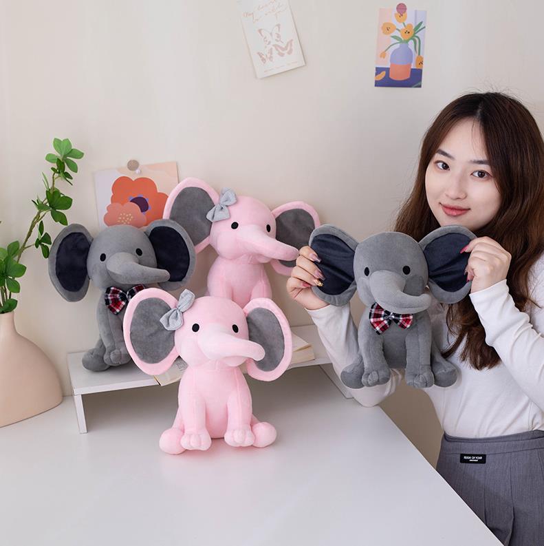 Custom Gray Elephant Stuffed Animal Toys Super Cute Pink Elephant Plush Toy Baby Dolls 9
