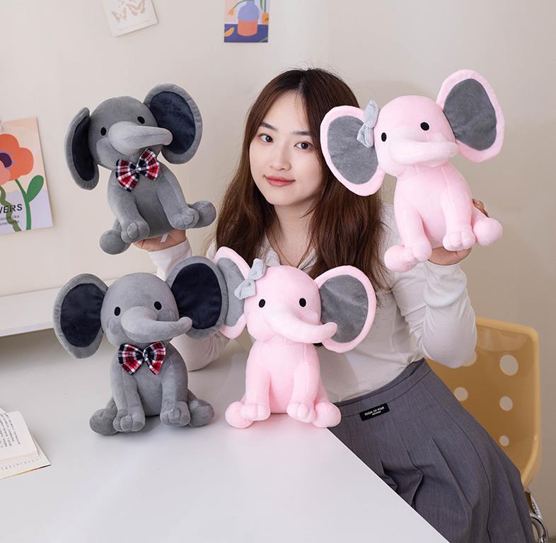 Custom Gray Elephant Stuffed Animal Toys Super Cute Pink Elephant Plush Toy Baby Dolls 8