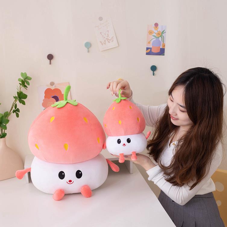 Almohada de peluche personalizada de melocotón rosa, adorable fruta, juguetes de peluche para niña. 9