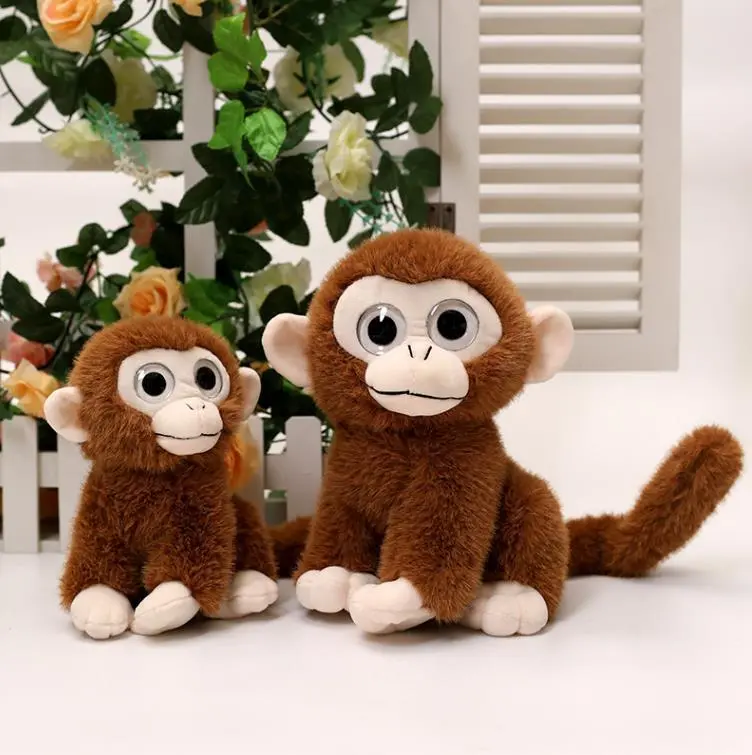 Custom Cute Big Eyes Monkey Stuffed Animal Toys Long Tail Monkey Plush Toy Doll 1