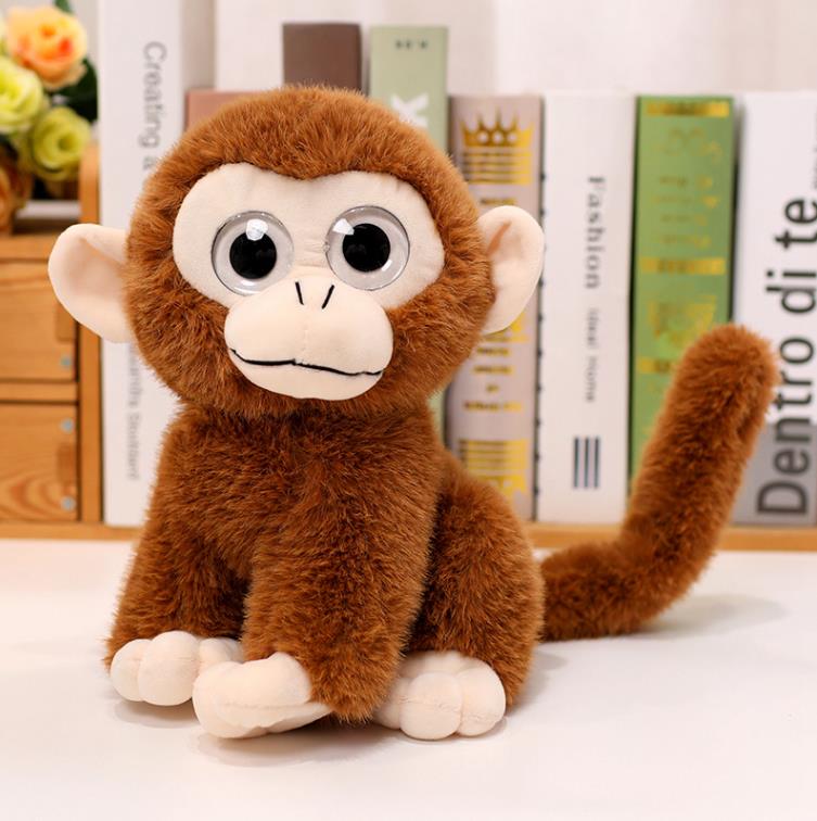 Custom Cute Big Eyes Monkey Stuffed Animal Toys Long Tail Monkey Plush Toy Doll 4