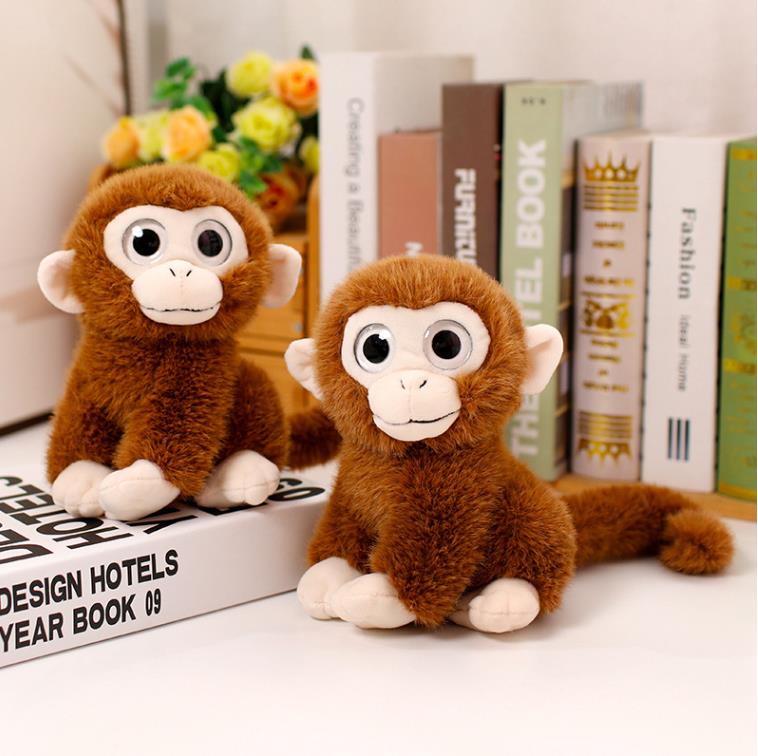 Custom Cute Big Eyes Monkey Stuffed Animal Toys Long Tail Monkey Plush Toy Doll 5