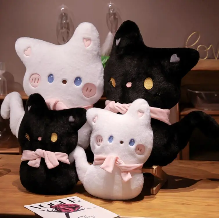 Custom Lovely Cat Plush Pillow Super Soft Black Cat Stuffed Animal Toys Doll Baby Girl Gift 1