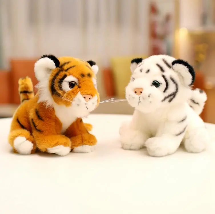 Custom Cute Lifelike Tiger Stuffed Animal Toys White Orange Tiger Plush Toy Doll Kids Gifts 1