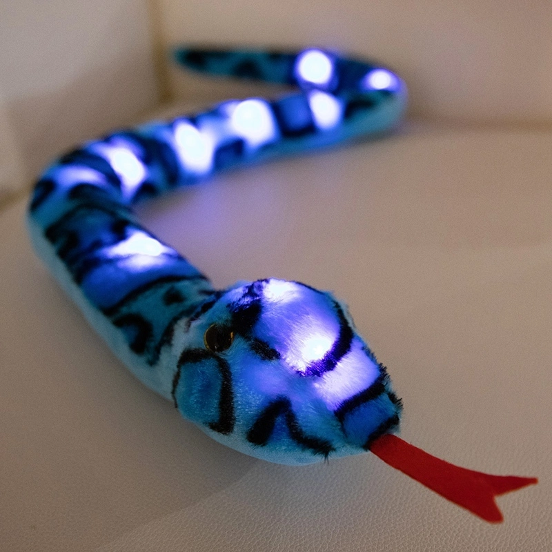 Eco friendly Custom Luminous Simulation Python yellow snake stuffed animals 1