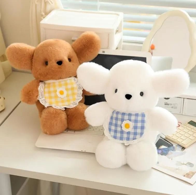 Custom Cute Brown White Puppy Dog Stuffed Animal Toys Plush Bear Doll Children Toy 1