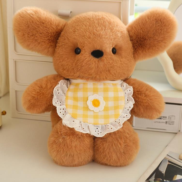 Custom Cute Brown White Puppy Dog Stuffed Animal Toys Plush Bear Doll Children Toy 11