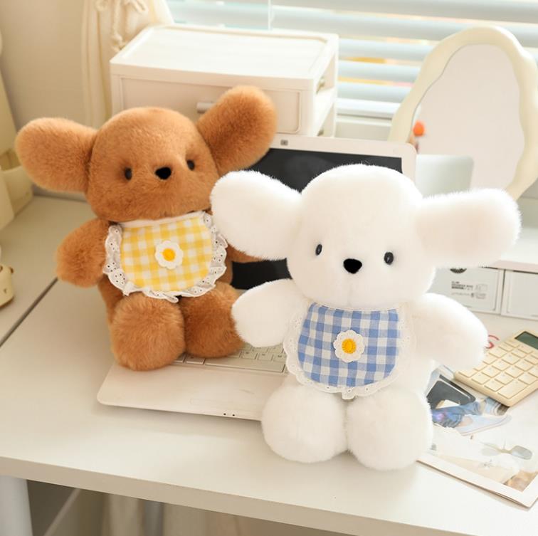 Custom Cute Brown White Puppy Dog Stuffed Animal Toys Plush Bear Doll Children Toy 10