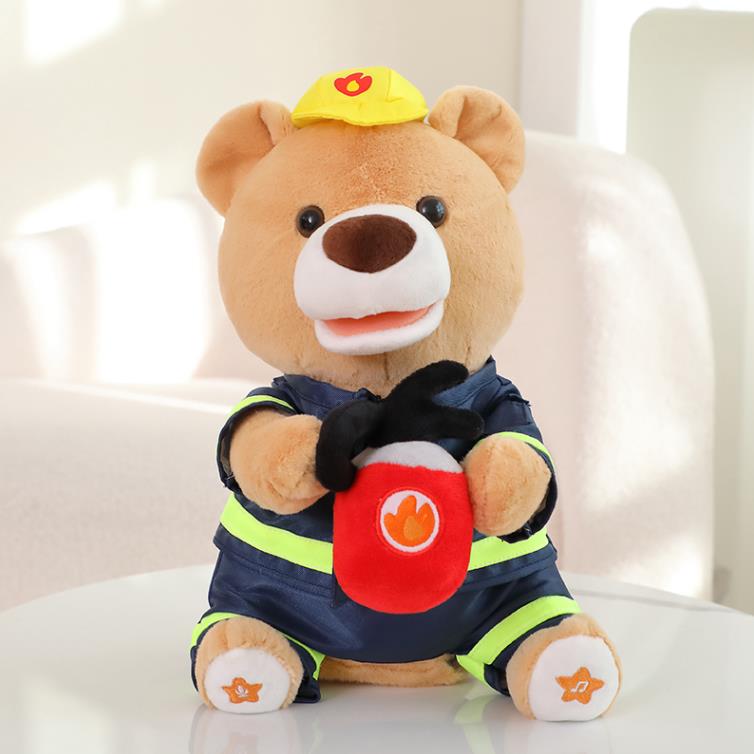 Custom Cute Fireman Bear Stuffed Animal Toys Plush Teddy Bear Doll Toy Gift For Baby Kids 11