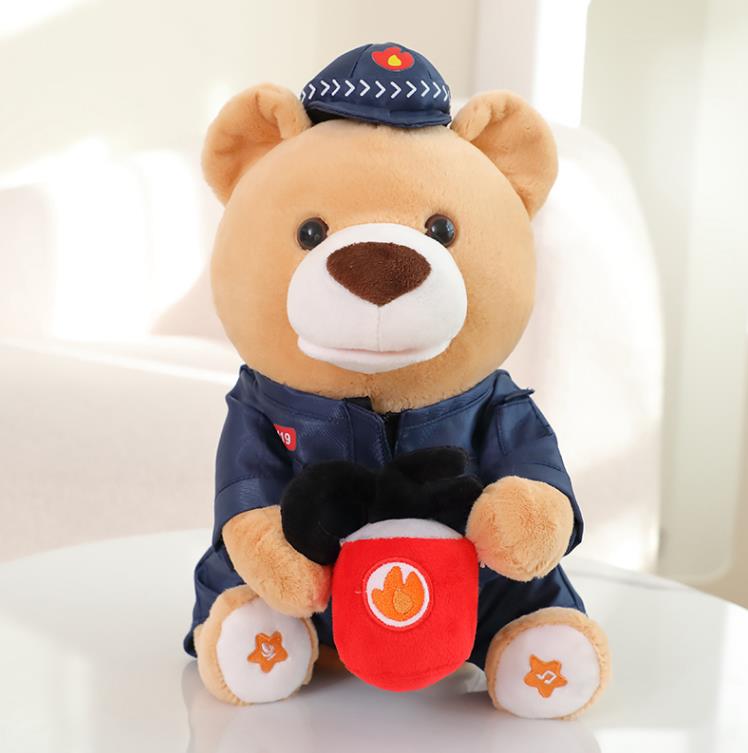 Custom Cute Fireman Bear Stuffed Animal Toys Plush Teddy Bear Doll Toy Gift For Baby Kids 13