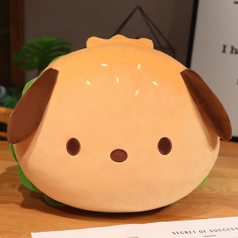 Custom plush toy capybara and dog hamburger pillow cute interesting stuffed toys 3