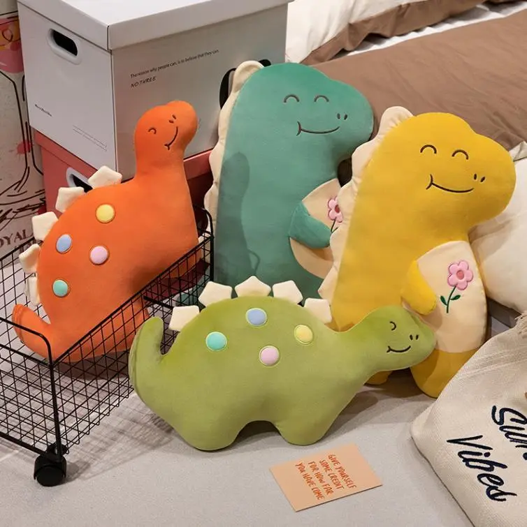 Super Soft Cute Green Dinosaur Stuffed Animal Toys Dinosaur Plush Pillow Baby Kids Cushion Wholesale 1