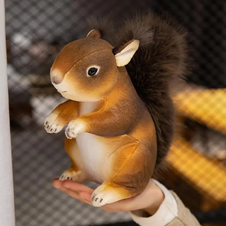 High Quality Kawaii Squirrel Custom Stuffed Animal Toy Squeezable Squirrel Plushie Toys 1