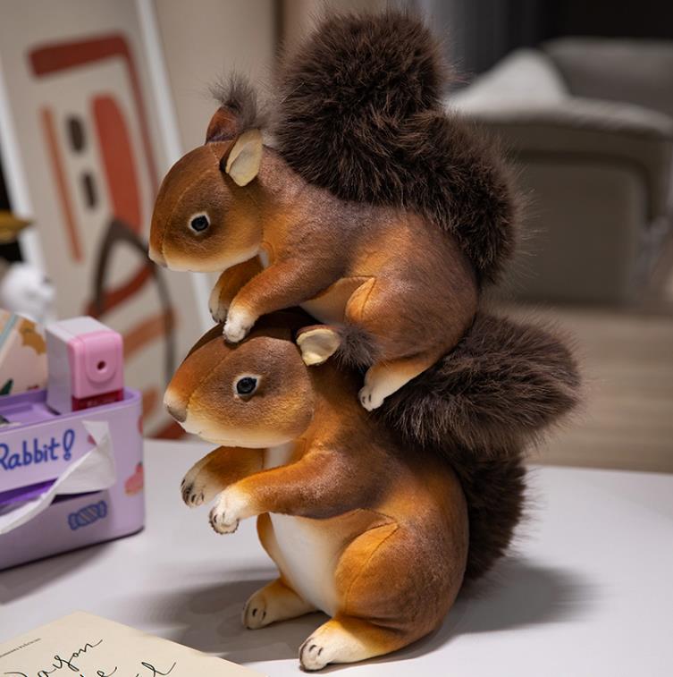 High Quality Kawaii Squirrel Custom Stuffed Animal Toy Squeezable Squirrel Plushie Toys 8