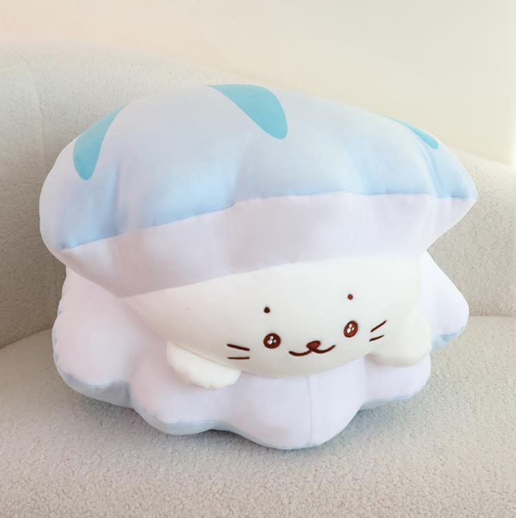 Wholesale Custom Shell seal Plush Toy Cute Blue Seal Stuffed Animal Toys Baby Soft Pillow 13