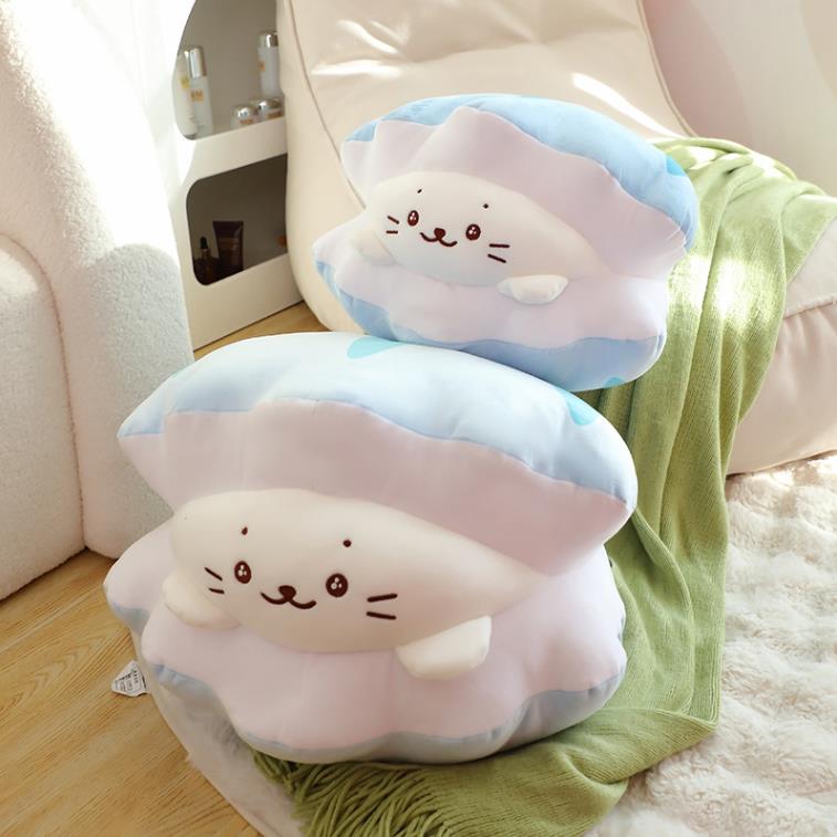 Wholesale Custom Shell seal Plush Toy Cute Blue Seal Stuffed Animal Toys Baby Soft Pillow 10