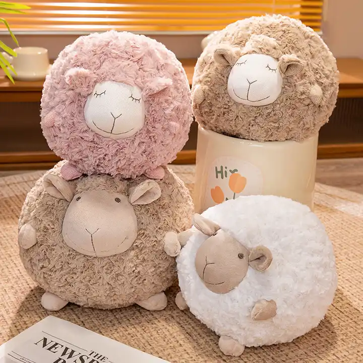 New Soft Warm Genuine Sheepskin Animal Toy sheep Lovely Plush Doll 6