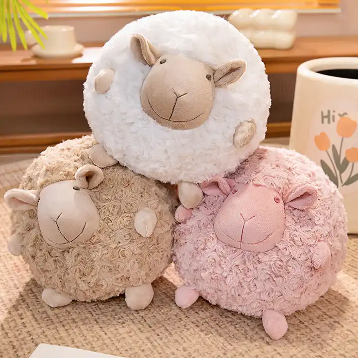 New Soft Warm Genuine Sheepskin Animal Toy sheep Lovely Plush Doll 5