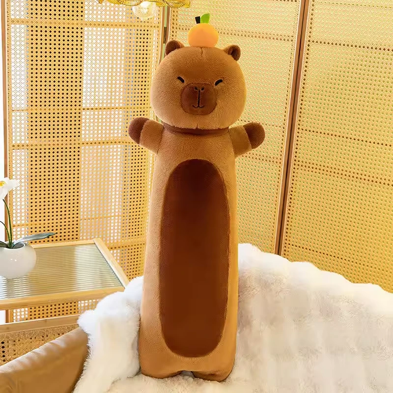 Wholesale Stuffed Soft Long Body Pillow Cute Capybara Sleeping Toy 1