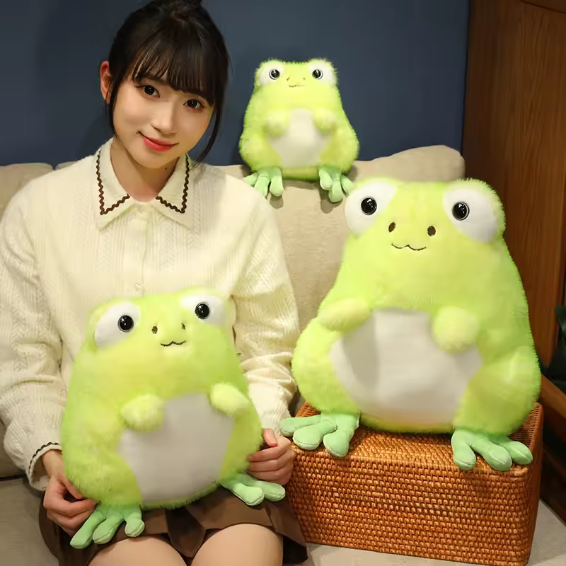 New Customized Stuffed Animal Toy Cute Frog Soft Pillow Plush Doll 6