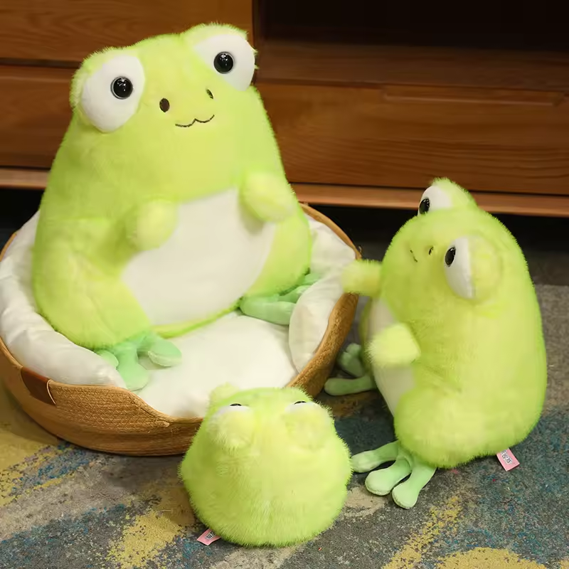 New Customized Stuffed Animal Toy Cute Frog Soft Pillow Plush Doll 5
