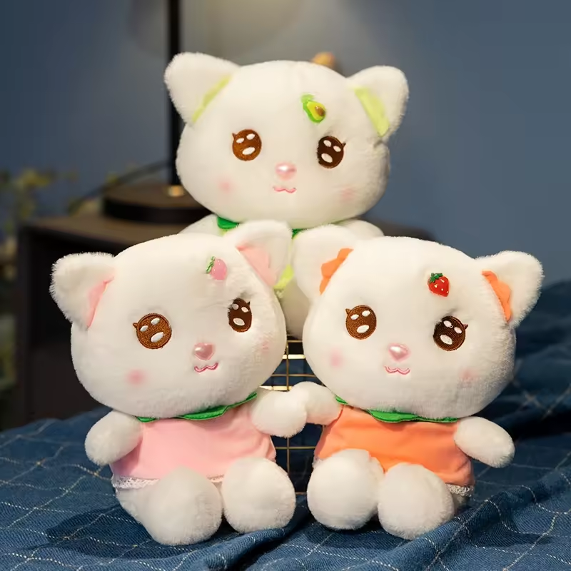 New Customized Funny Design Stuffed Animal Plush Toy Fruit Cat Doll 6
