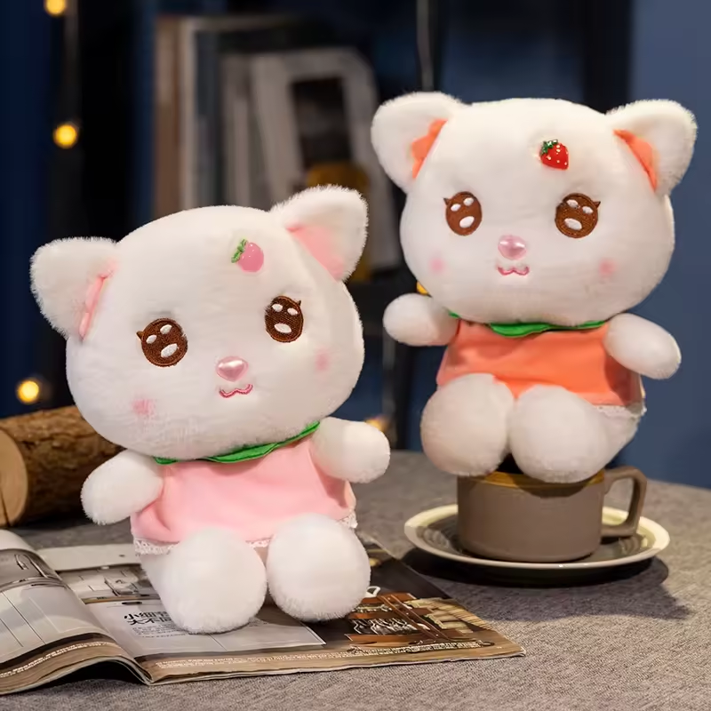 New Customized Funny Design Stuffed Animal Plush Toy Fruit Cat Doll 5