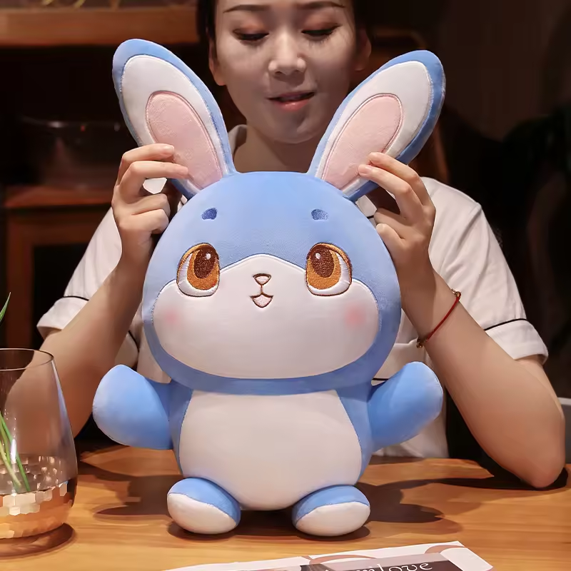 Customized Cute Design Lovely Blue Rabbit Stuffed Plush Toy Children Gift 4