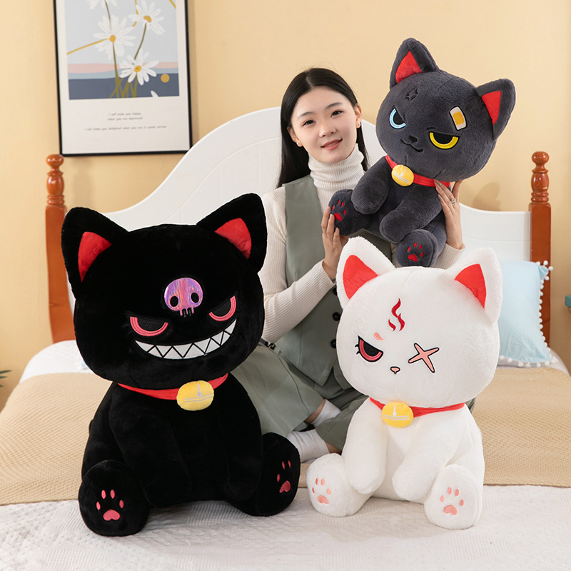Lindos juguetes para niños Gato de peluche negro Gato de peluche personalizado 6