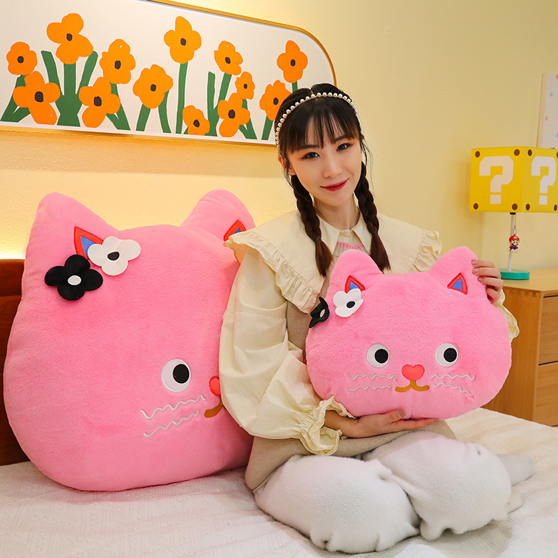 Wholesale Pink Cat Plush Toys for Children Stuffed Animal Pillow Custom Cat Plush 8