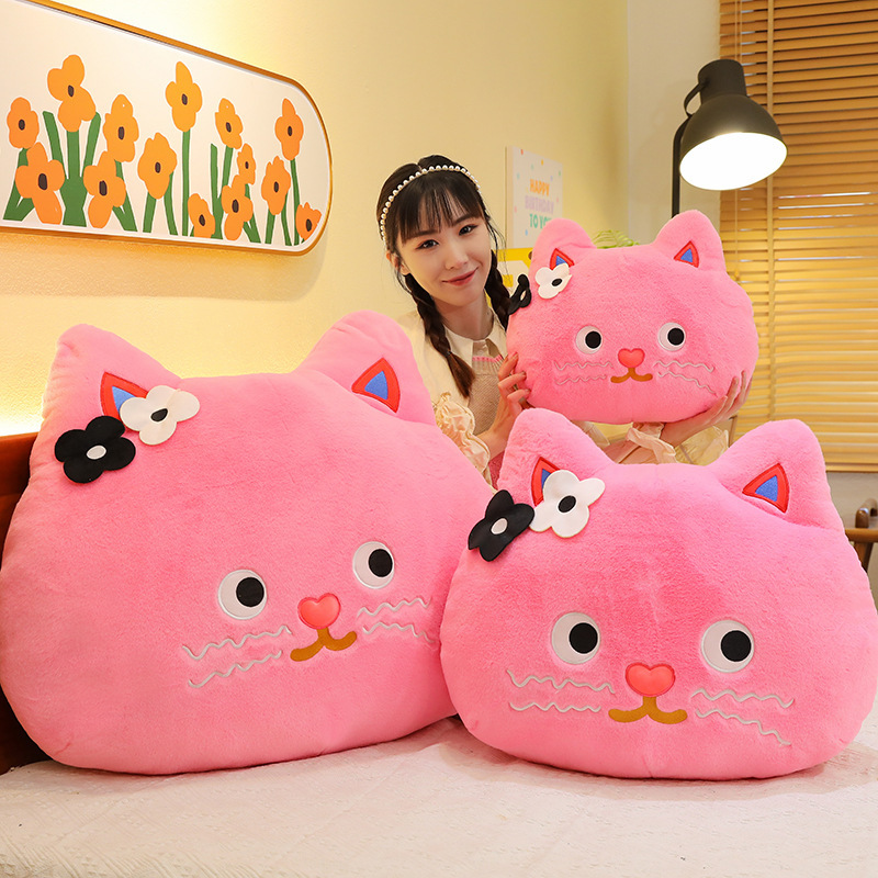 Wholesale Pink Cat Plush Toys for Children Stuffed Animal Pillow Custom Cat Plush 9