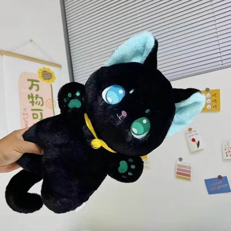 Cartoon Birthday Gift Black Cat Plush Toys for Children Custom Cat Plush 10