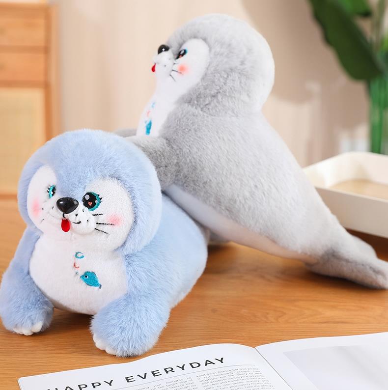 High Quality Cute Blue Seal Stuffed Animal Toys Doll Fat Seal Plush Toy Pillow Gifts 10