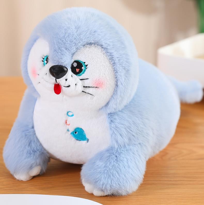 High Quality Cute Blue Seal Stuffed Animal Toys Doll Fat Seal Plush Toy Pillow Gifts 13