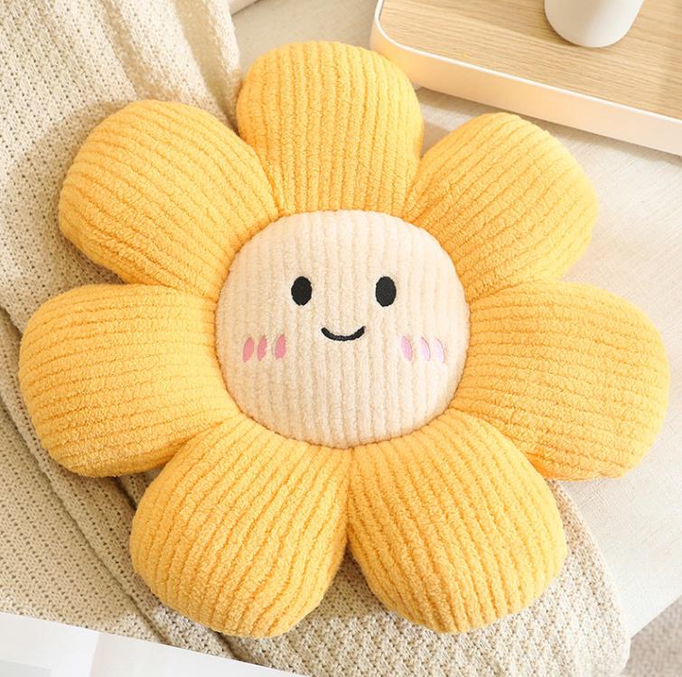 Cute Expression Cheap Soft Stuffed Plush Sun Flower Shaped Cushion Pillow 11