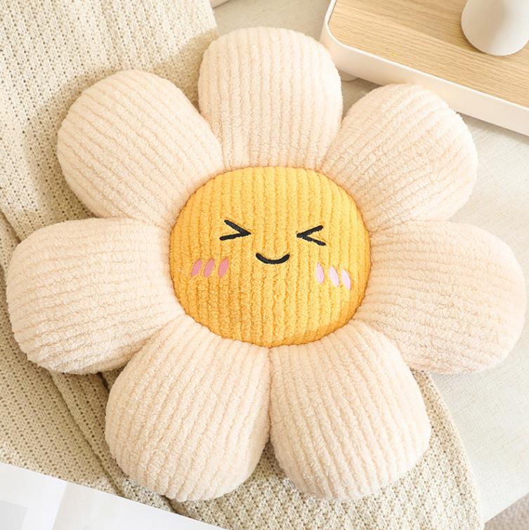 Cute Expression Cheap Soft Stuffed Plush Sun Flower Shaped Cushion Pillow 8