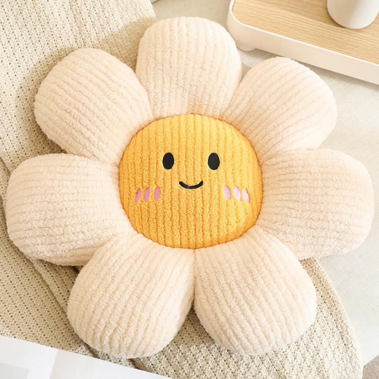 Cute Expression Cheap Soft Stuffed Plush Sun Flower Shaped Cushion Pillow 13
