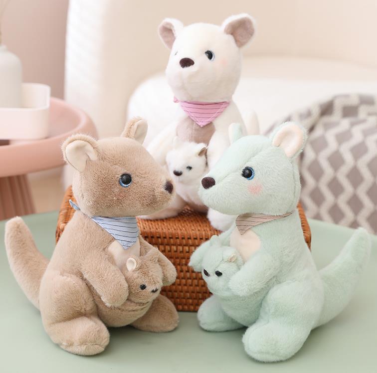 Mother Child Kangaroo Plush Toy Cute Baby Zoo Souvenir Soft Stuffed Animal for Kids 9