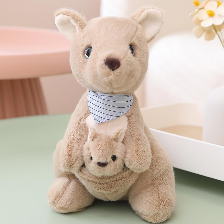 Mother Child Kangaroo Plush Toy Cute Baby Zoo Souvenir Soft Stuffed Animal for Kids 8