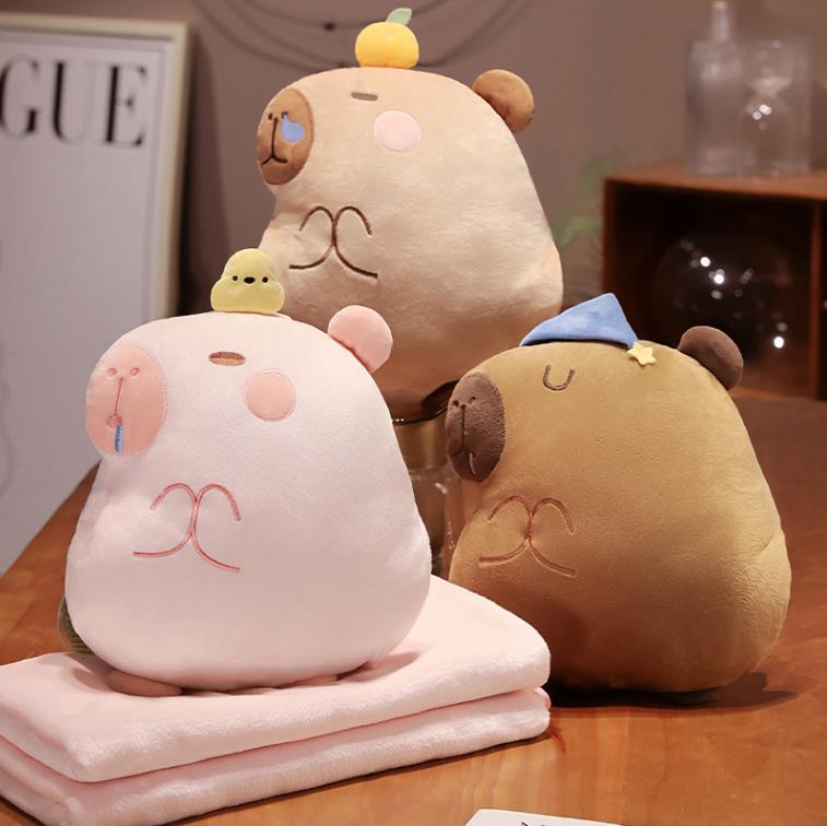 Customize cartoon animal capybara stuffed toys Wholesale hand warmer plush pillow 18