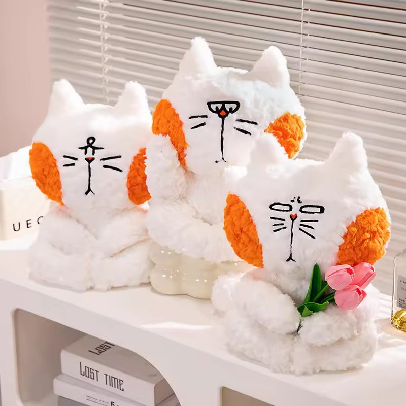 New Cute Design Stuffed Animal Toy Lovely Working Cat Soft Pillow Doll 5