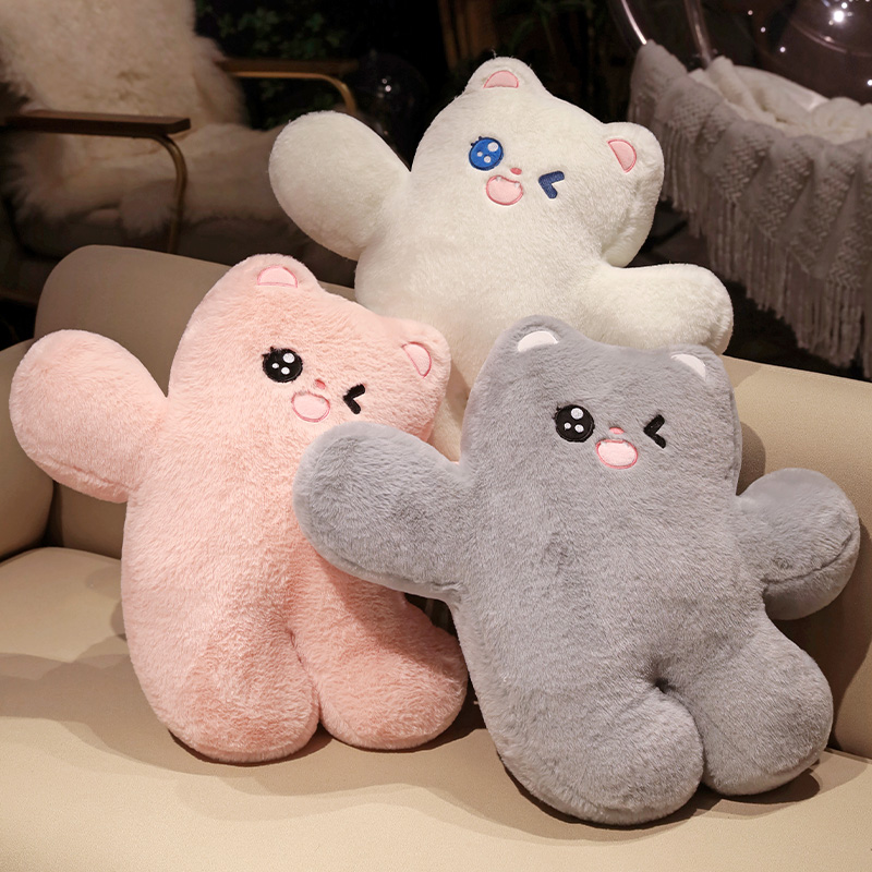 Gato de peluche de color, lindos juguetes de animales, almohada de peluche, gato de ojos grandes para niños 2