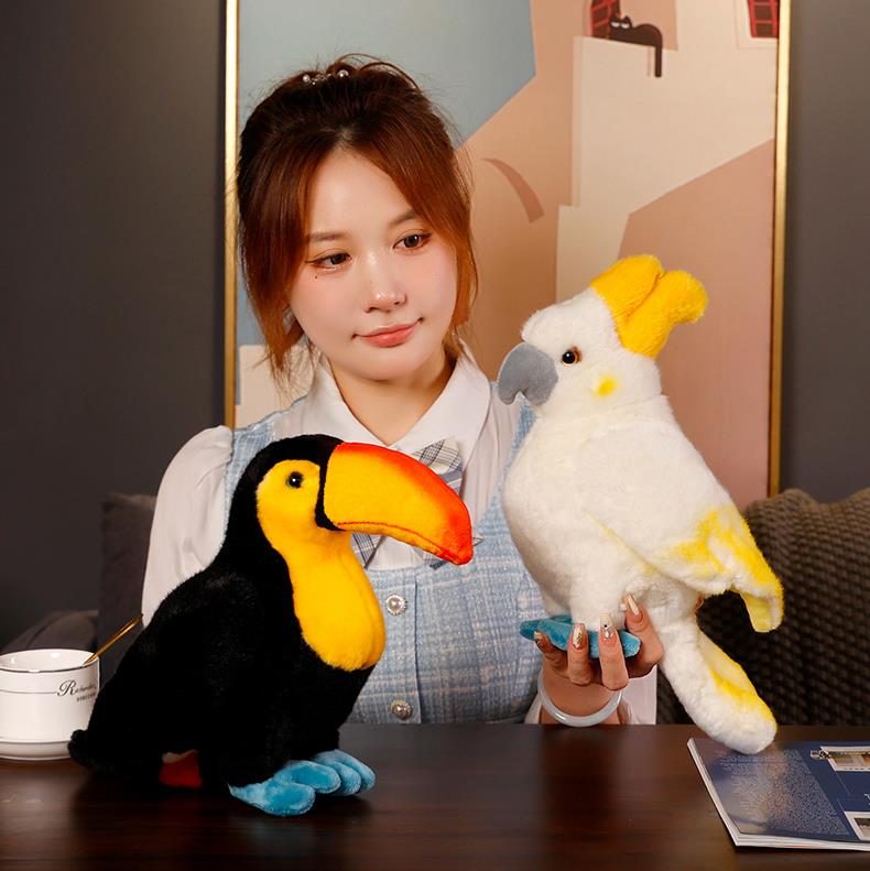 Hot Selling Blue Macaw Plush Toys Colorful Bird Stuffed Animal Dolls Parrot Plush Toy 9