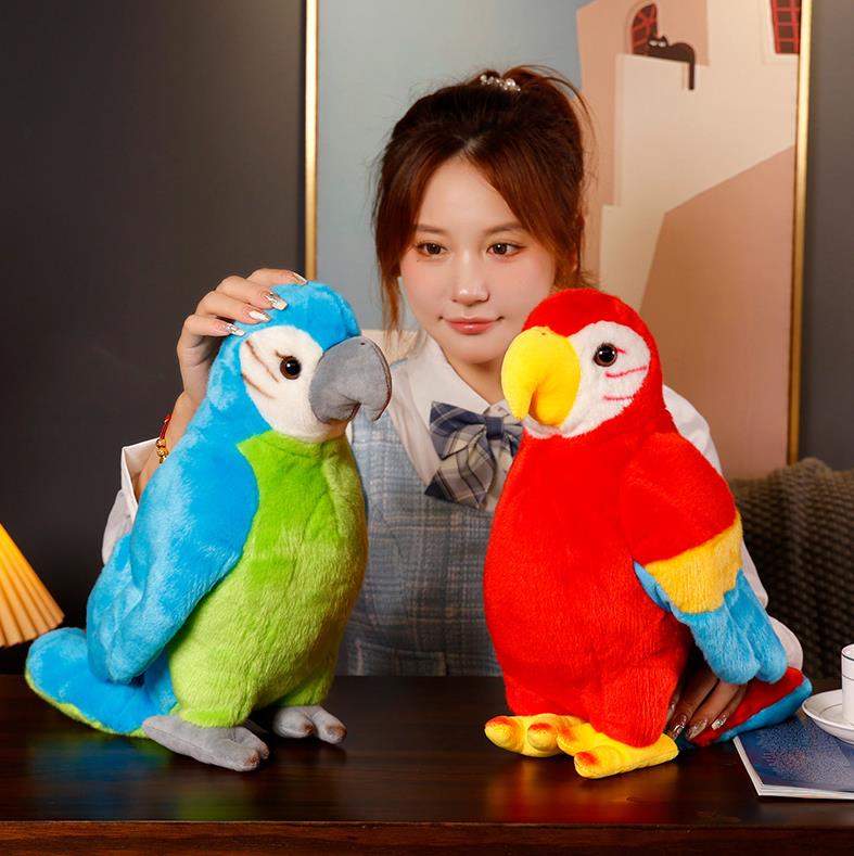 Hot Selling Blue Macaw Plush Toys Colorful Bird Stuffed Animal Dolls Parrot Plush Toy 6