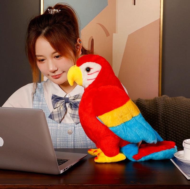 Hot Selling Blue Macaw Plush Toys Colorful Bird Stuffed Animal Dolls Parrot Plush Toy 8