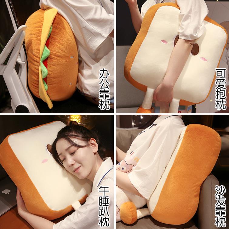 Cute Chicken Drumstick Pillow Hamburg Toast Plush Toy Bed Sleeping Throw Pillows Simulation Food Toys 11