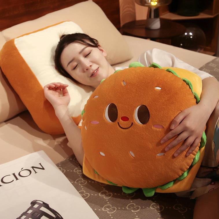 Cute Chicken Drumstick Pillow Hamburg Toast Plush Toy Bed Sleeping Throw Pillows Simulation Food Toys 10