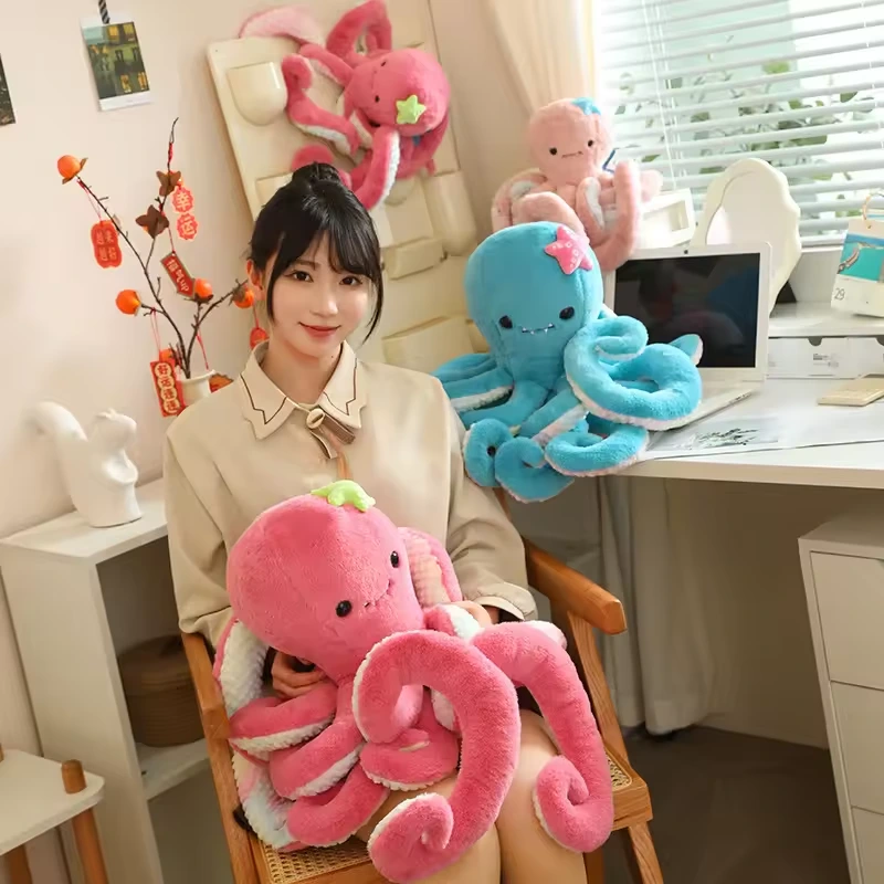 New Cute Design Stuffed Animal Toy Colorful Octopus Soft Pillow Plush Doll 1