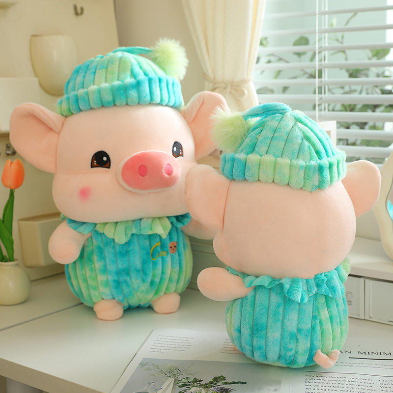 Factory OEM Cute Stuffed Pig with clothes doll plush animal stuffed toy 2